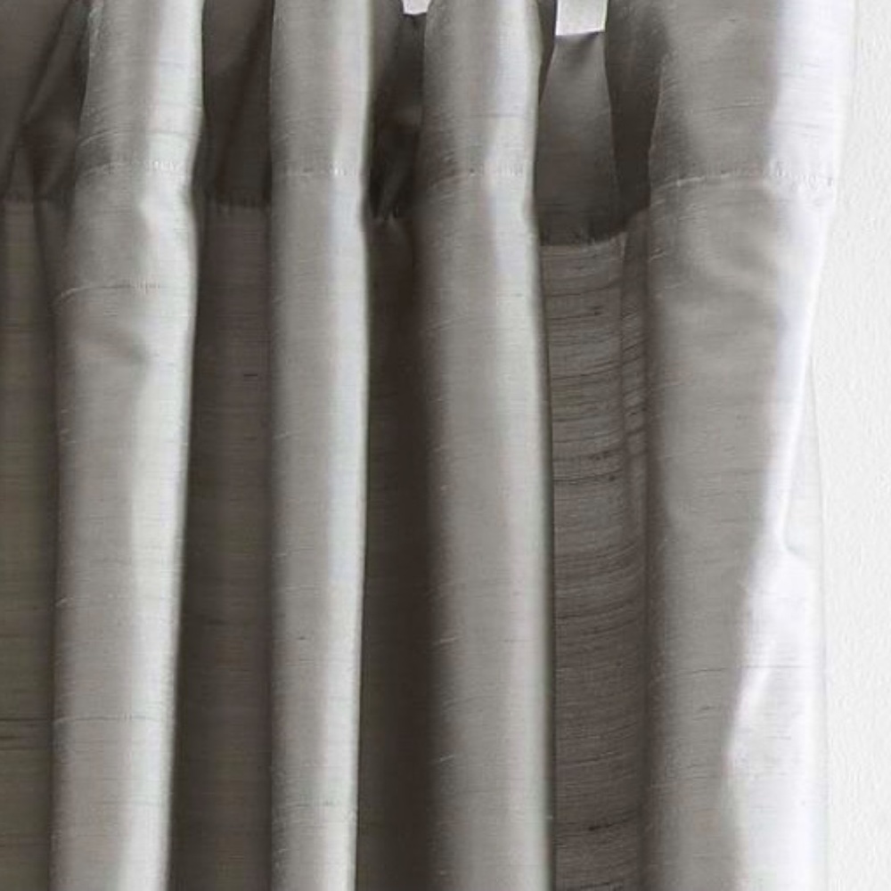 2-Panels Pottery Barn Silk Dupioni Gray Curtains